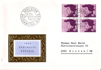 CH FDC 0906 (Viererblock) 1969 09 002 ●